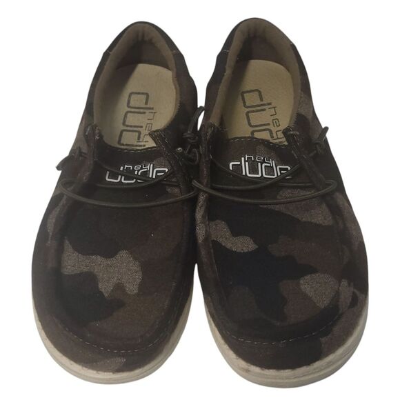 Hey Dude Wally Linen Camo Youth size 13 - Picture 5 of 10